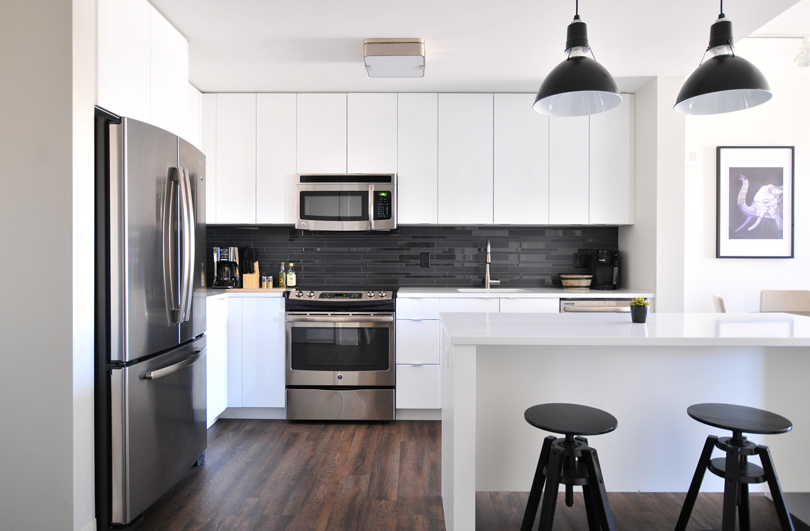 Black floor lamp on living room